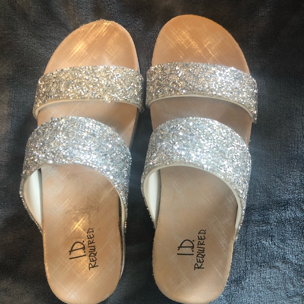 Women's Silver Glitter Sandals